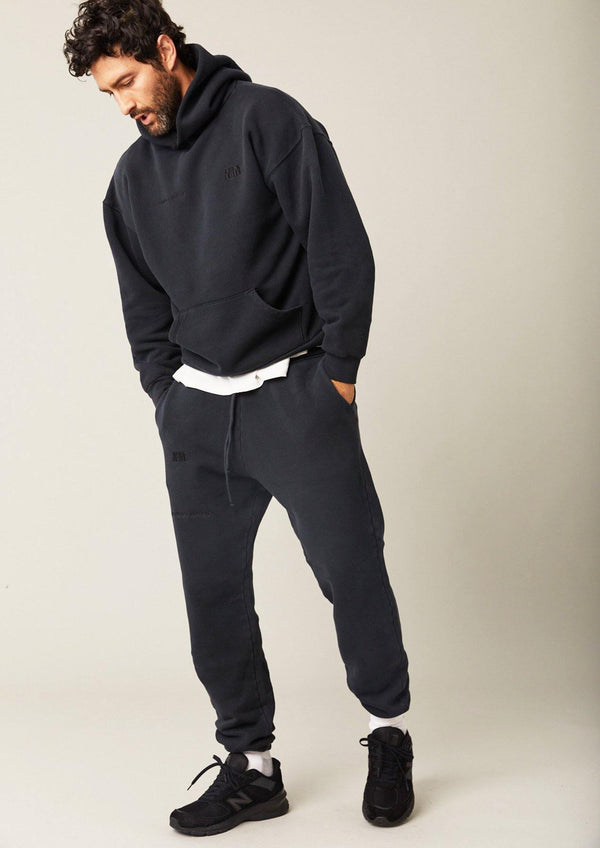 NM. ATHLETICS HOODIE | WASHED BLACK - styled with matching sweatpants
