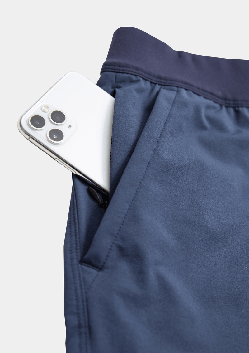 Mens Public Rec Flex Short in navy blue - featuring the perfect pocket for your phone